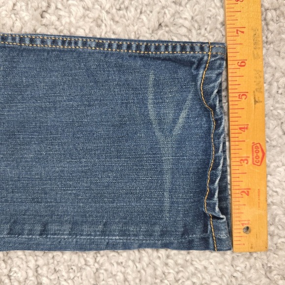 Levis 502 Jeans Mens 32x30 (Fits 30x27) Blue Tapered Whiskers Mid Rise Denim - Picture 14 of 15